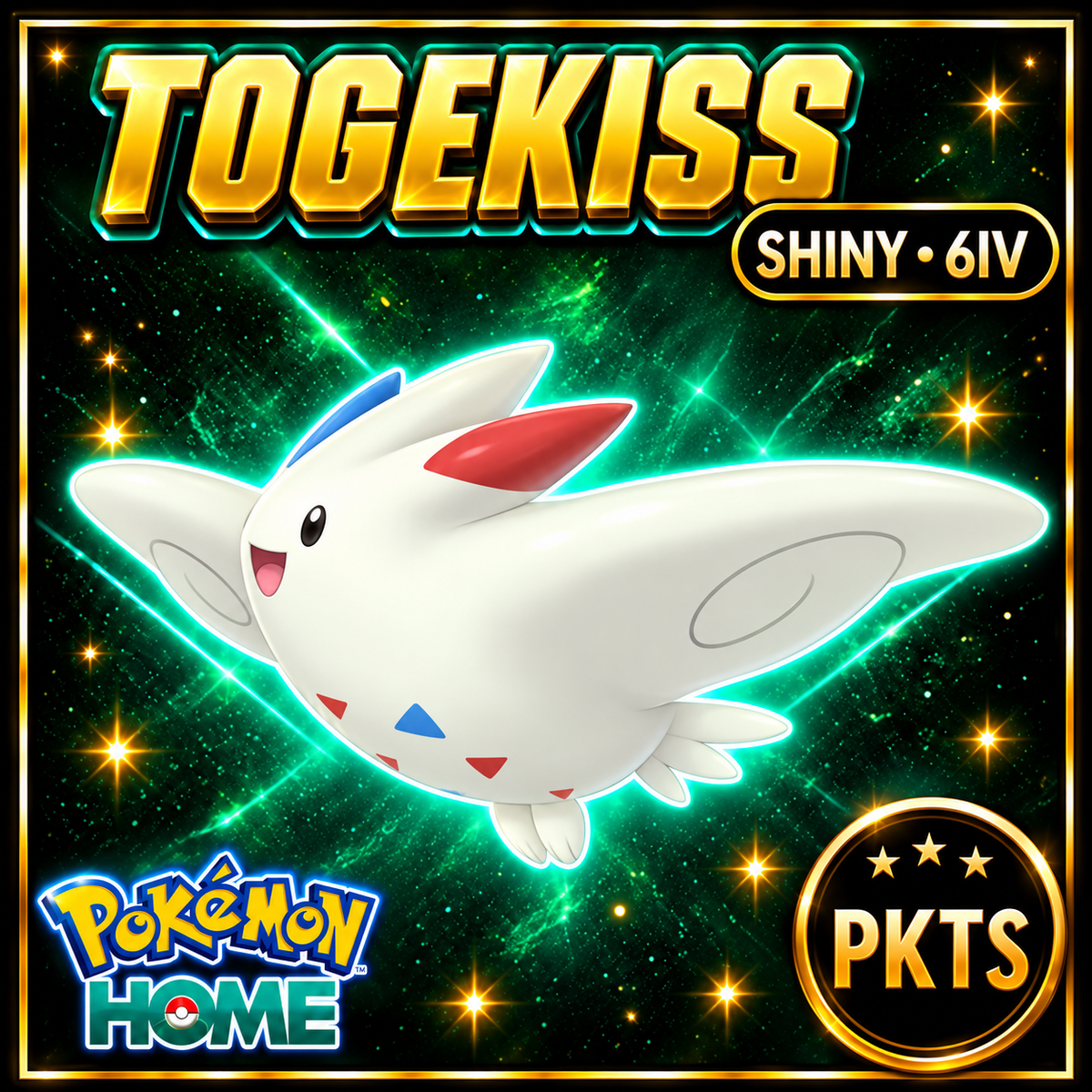 Shiny Togekiss Pokémon HOME 6IV Competitive Battle Ready - Image 1