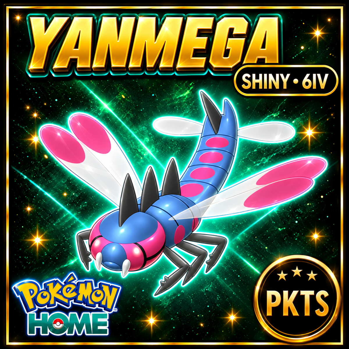 Shiny Yanmega Pokémon HOME 6IV Competitive Battle Ready - Image 1