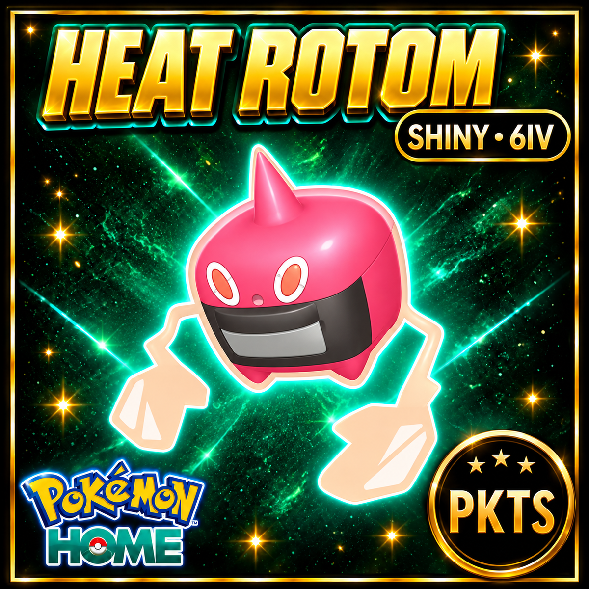 Shiny Heat Rotom Pokémon HOME 6IV Competitive Battle Ready - Image 1