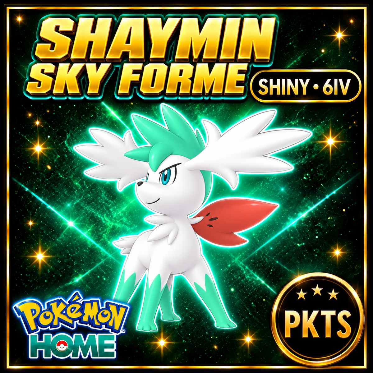 Shiny Shaymin Sky Forme Pokémon HOME 6IV Competitive Battle Ready - Image 1