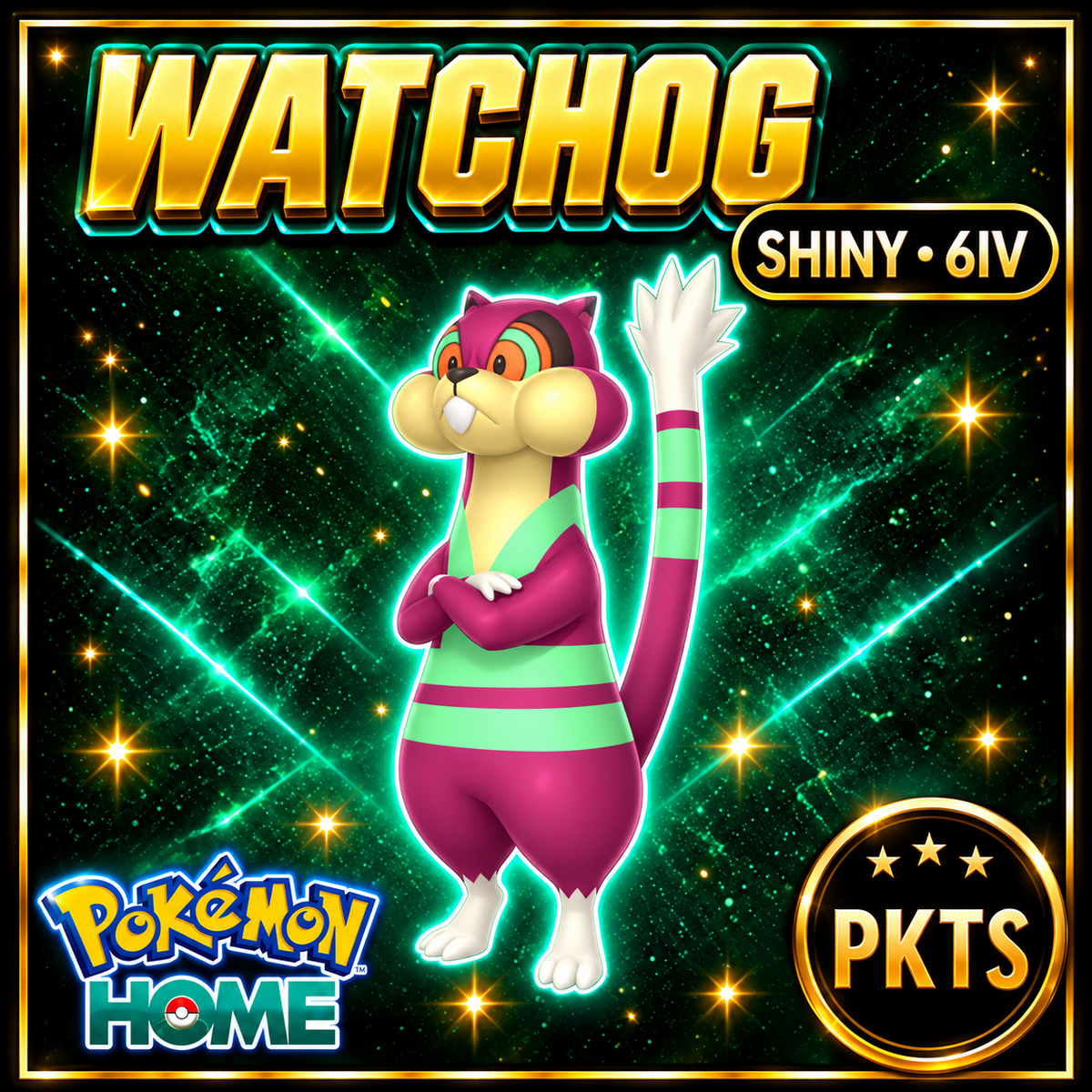 Shiny Watchog Pokémon HOME 6IV Competitive Battle Ready - Image 1