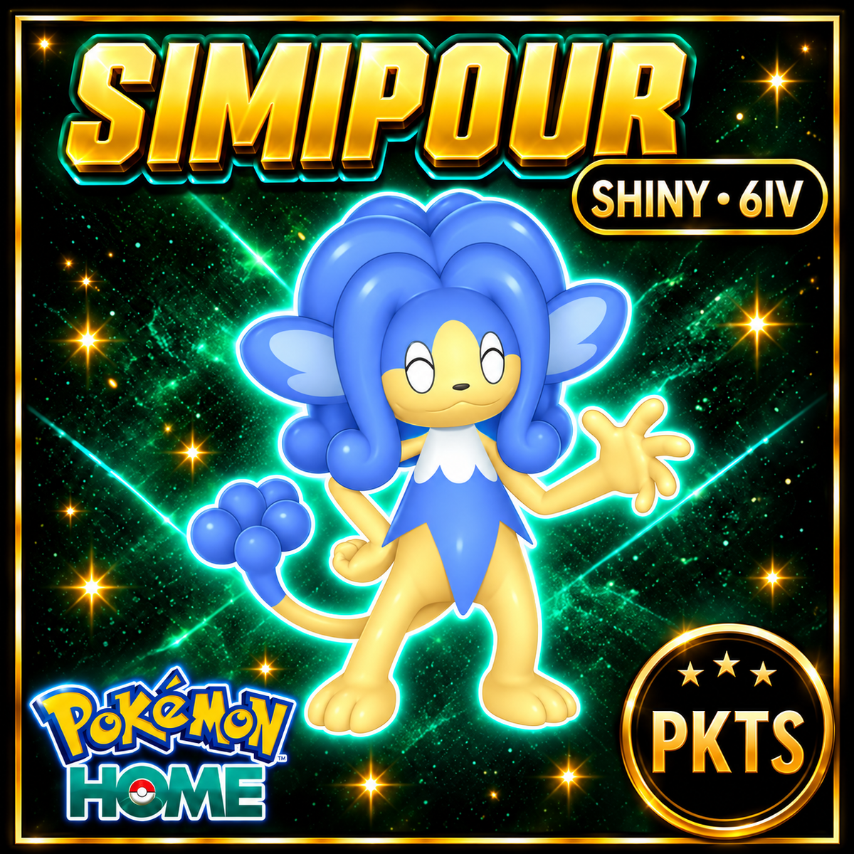 Shiny Simipour Pokémon HOME 6IV Competitive Battle Ready - Image 1