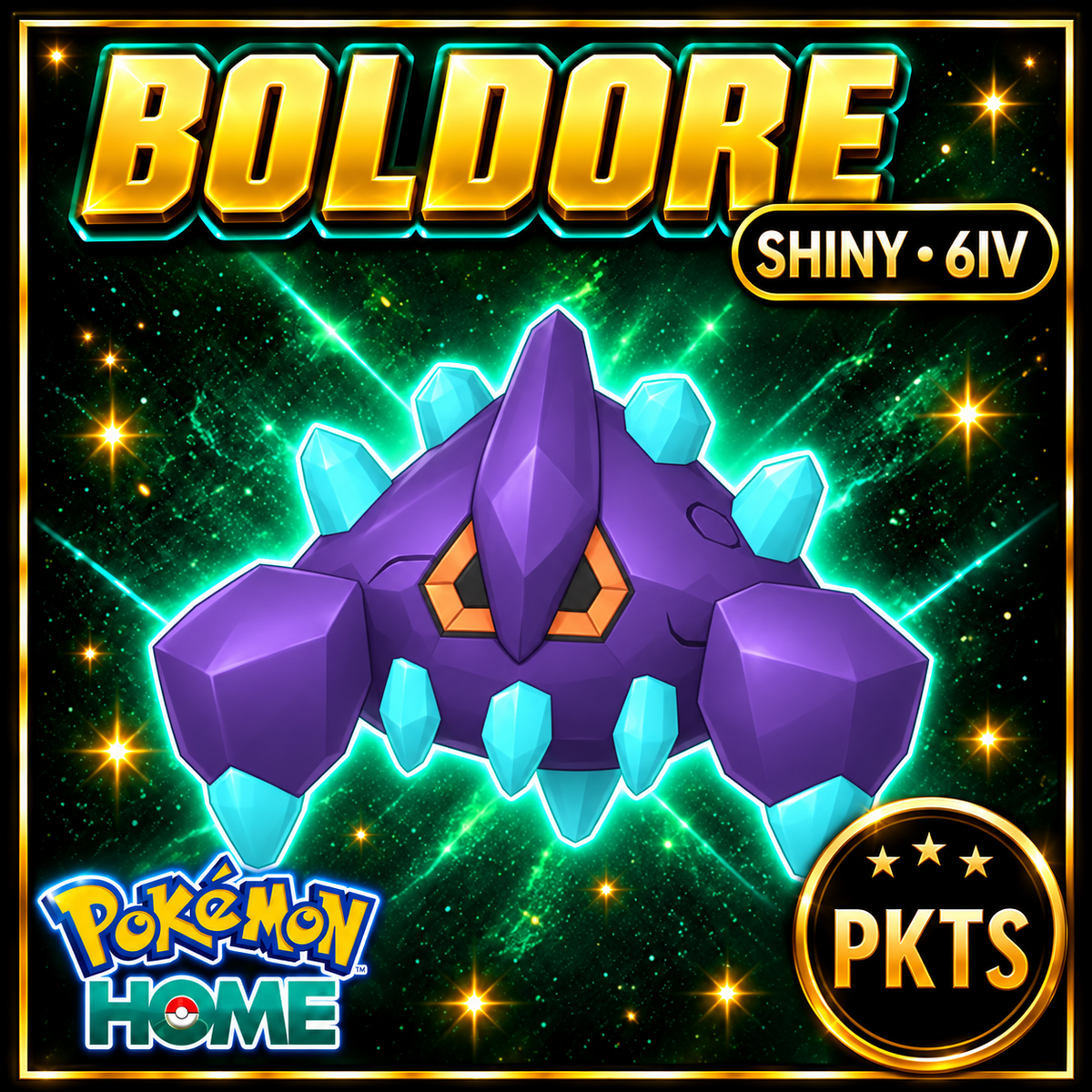 Shiny Boldore Pokémon HOME 6IV Competitive Battle Ready - Image 1