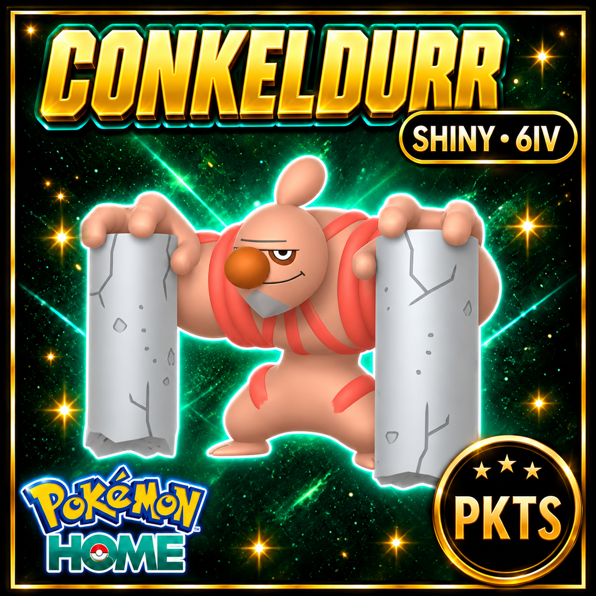 Shiny Conkeldurr Pokémon HOME 6IV Competitive Battle Ready - Image 1