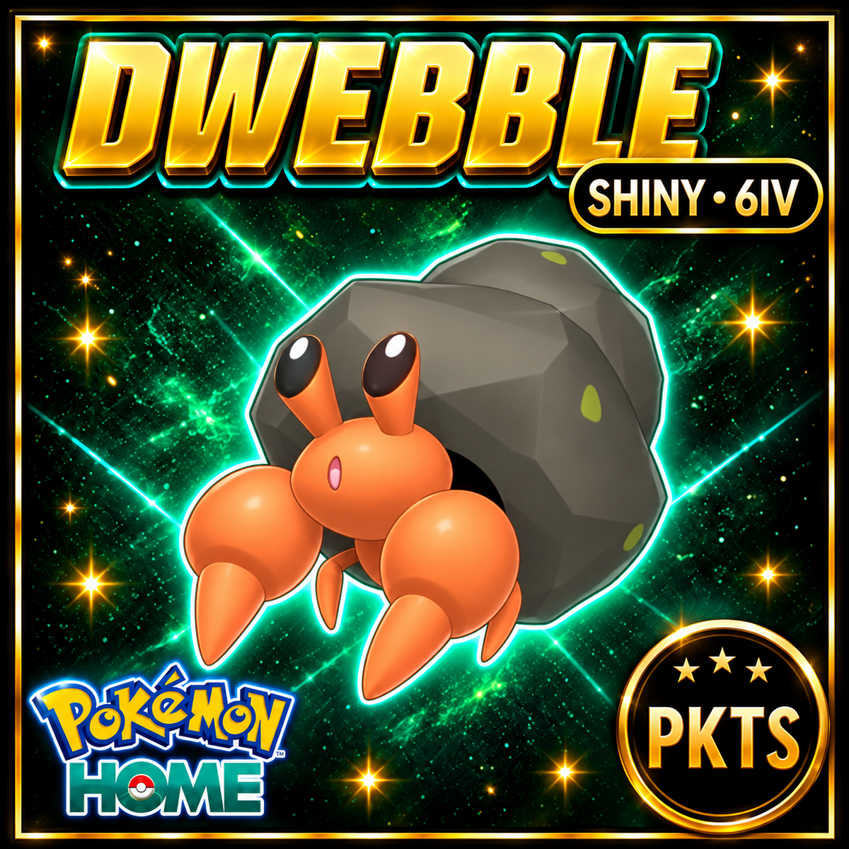 Shiny Dwebble Pokémon HOME 6IV Competitive Battle Ready - Image 1