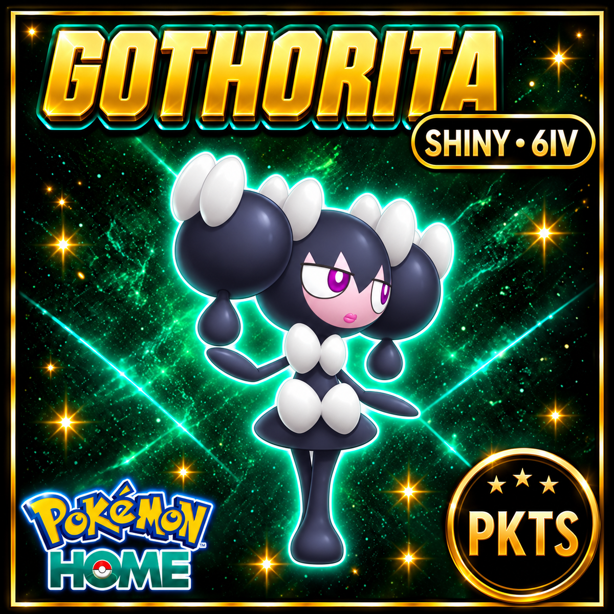 Shiny Gothorita Pokémon HOME 6IV Competitive Battle Ready - Image 1