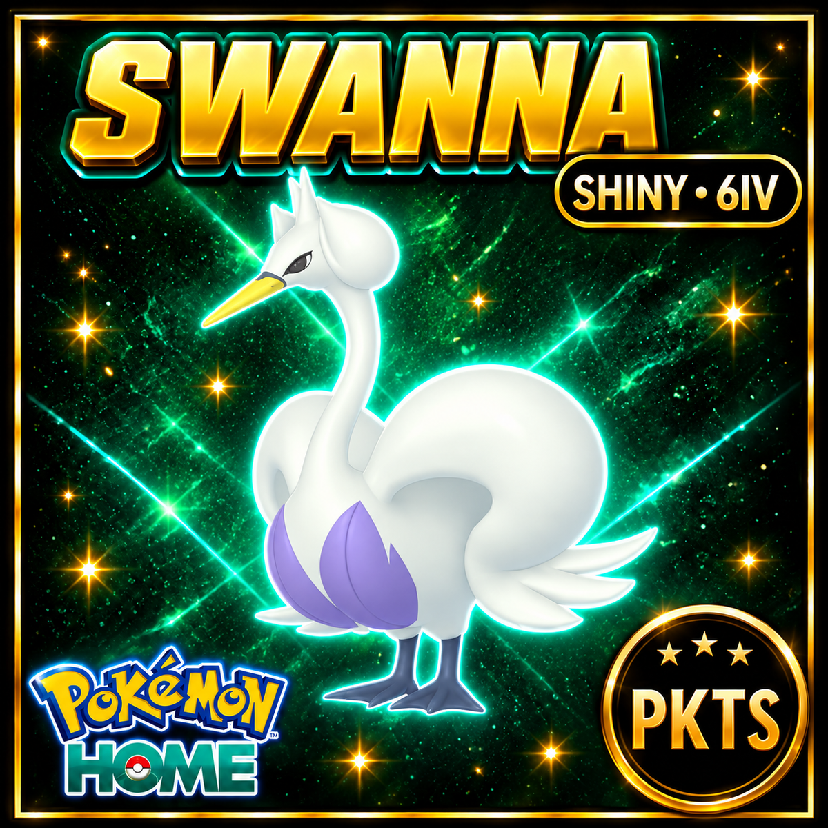 Shiny Swanna Pokémon HOME 6IV Competitive Battle Ready - Image 1