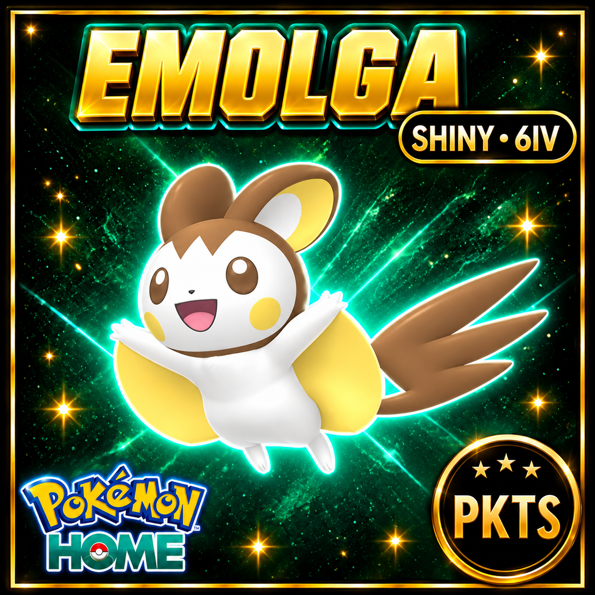 Shiny Emolga Pokémon HOME 6IV Competitive Battle Ready - Image 1