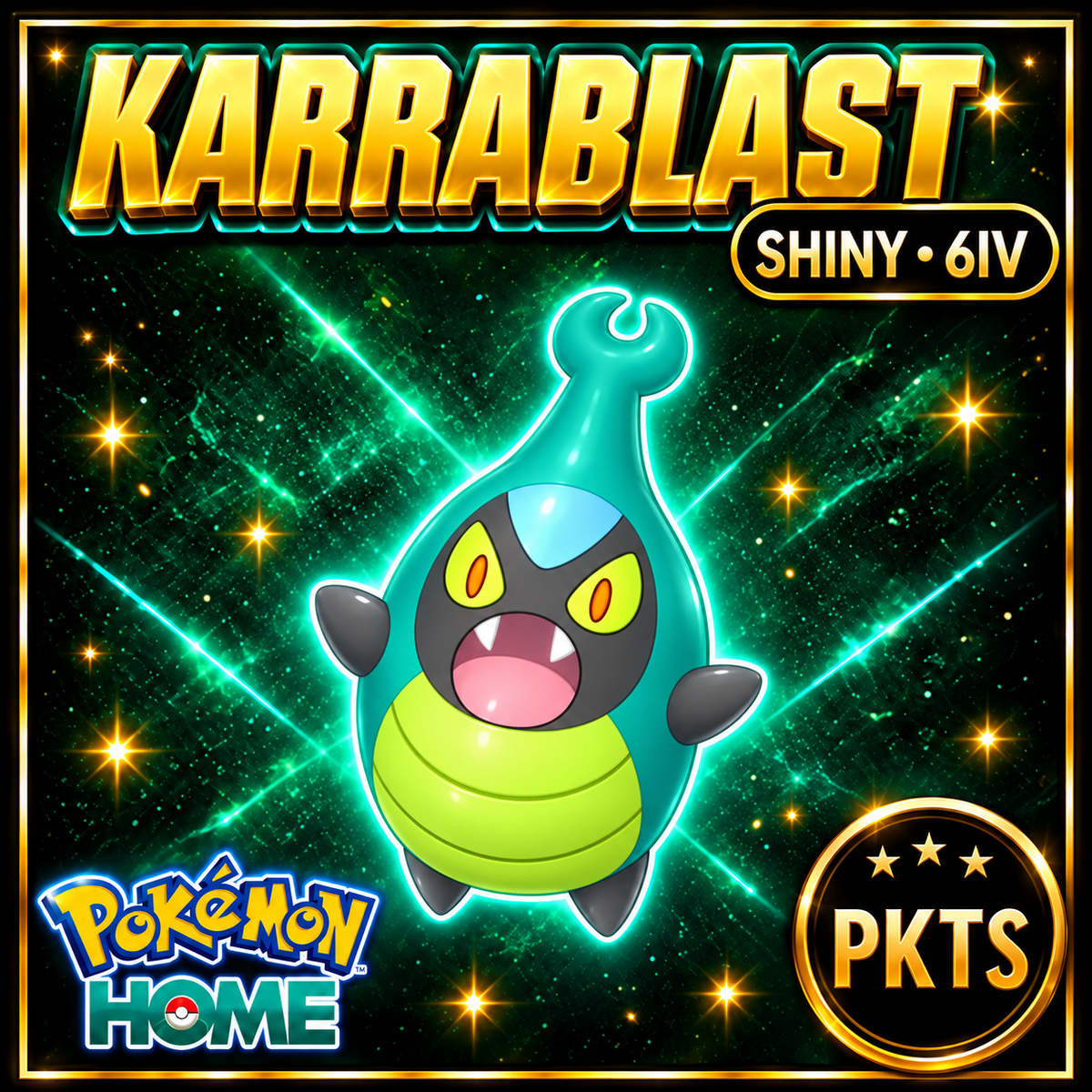 Shiny Karrablast Pokémon HOME 6IV Competitive Battle Ready - Image 1