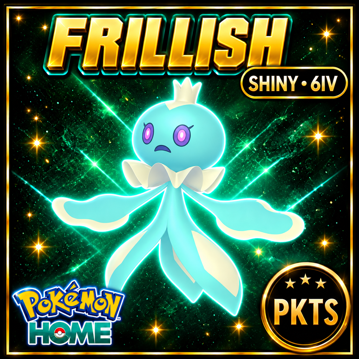 Shiny Frillish Pokémon HOME 6IV Competitive Battle Ready - Image 1