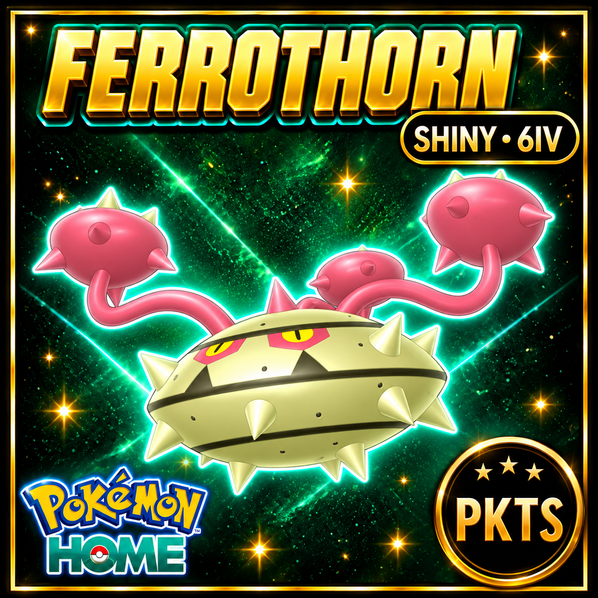 Shiny Ferrothorn Pokémon HOME 6IV Competitive Battle Ready - Image 1