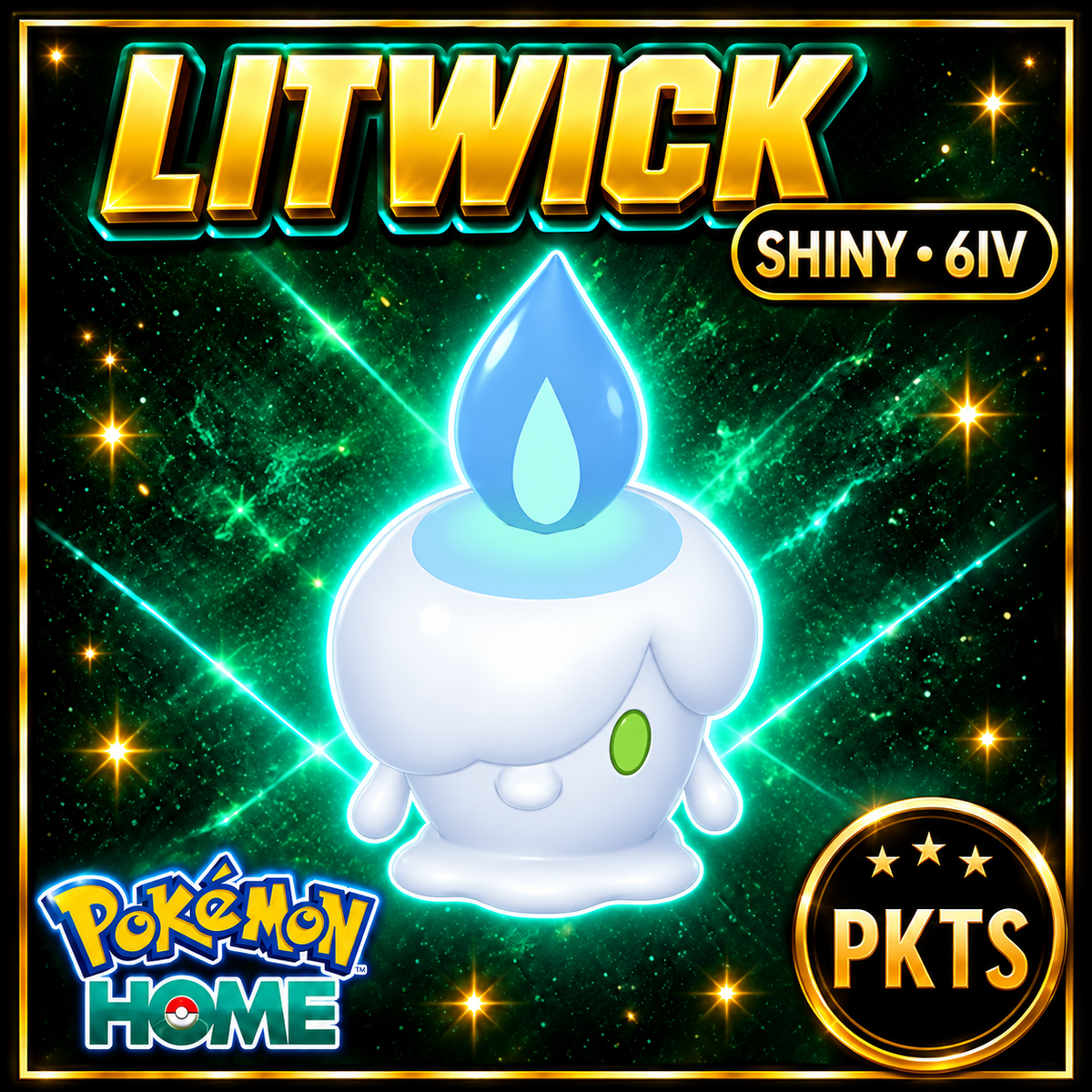 Shiny Litwick Pokémon HOME 6IV Competitive Battle Ready - Image 1