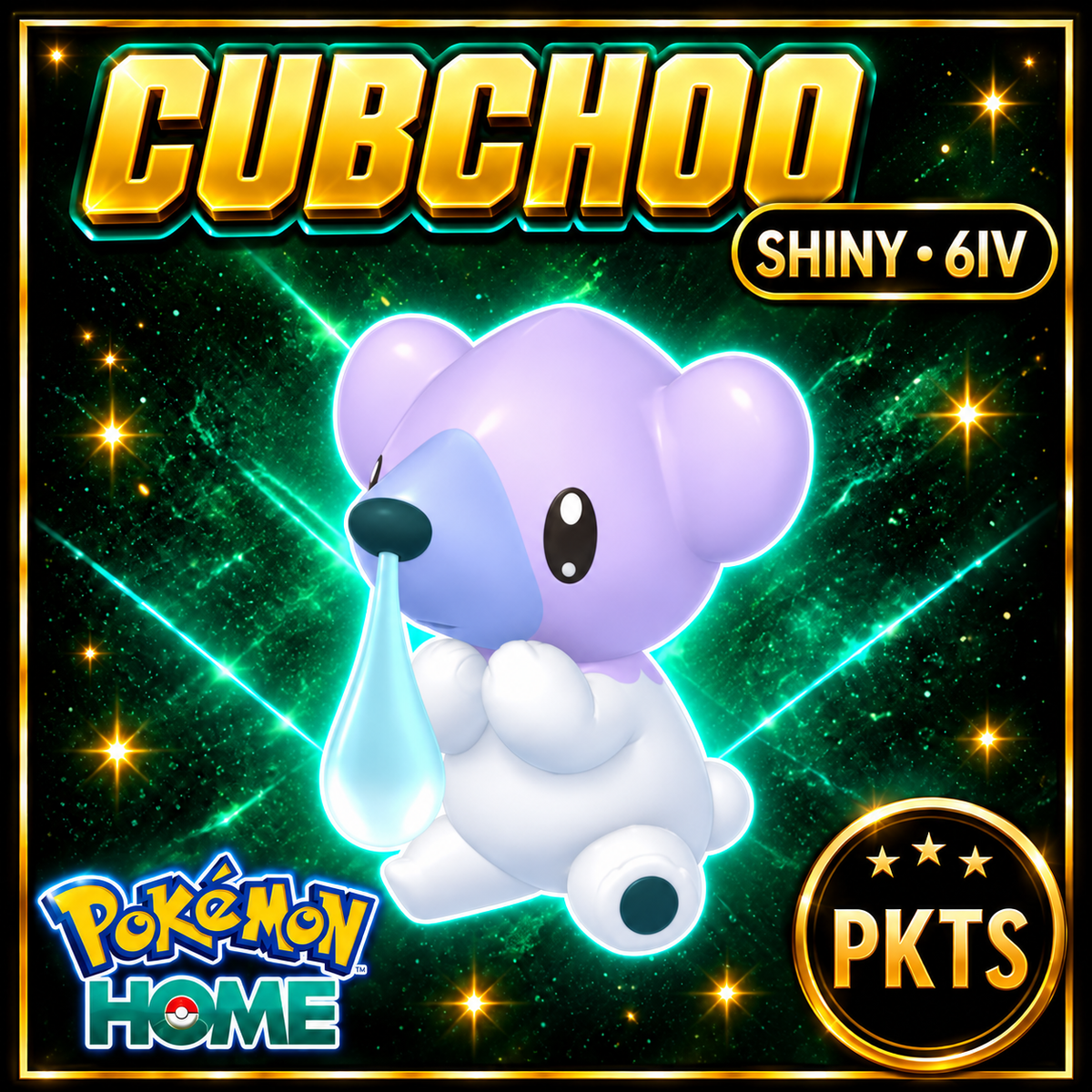 Shiny Cubchoo Pokémon HOME 6IV Competitive Battle Ready - Image 1