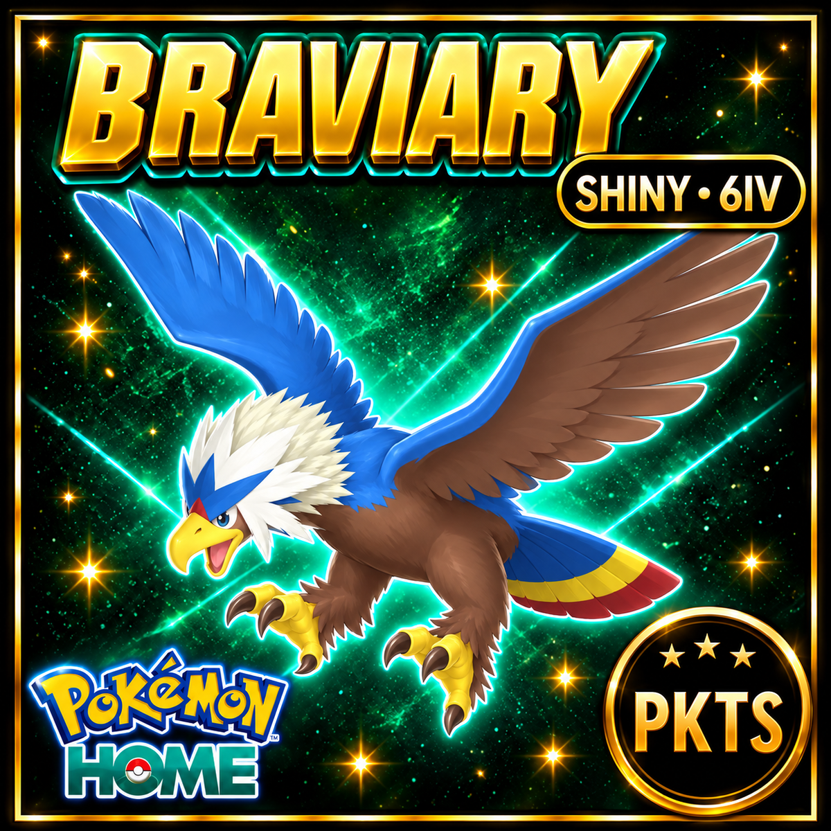Shiny Braviary Pokémon HOME 6IV Competitive Battle Ready - Image 1