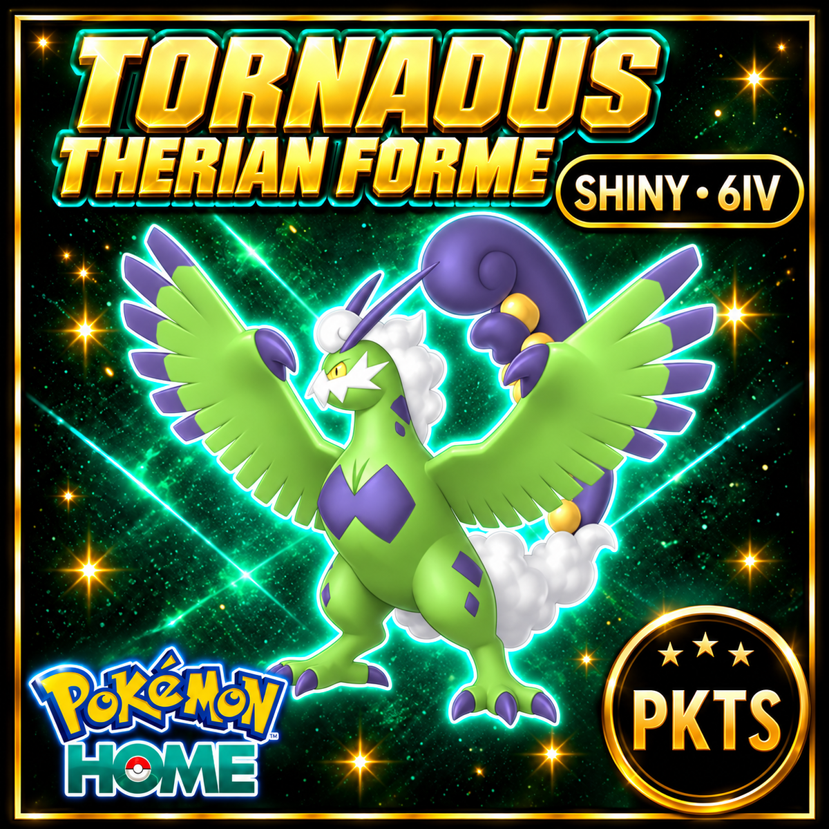 Shiny Tornadus Therian Forme Pokémon HOME 6IV Competitive Battle Ready - Image 1