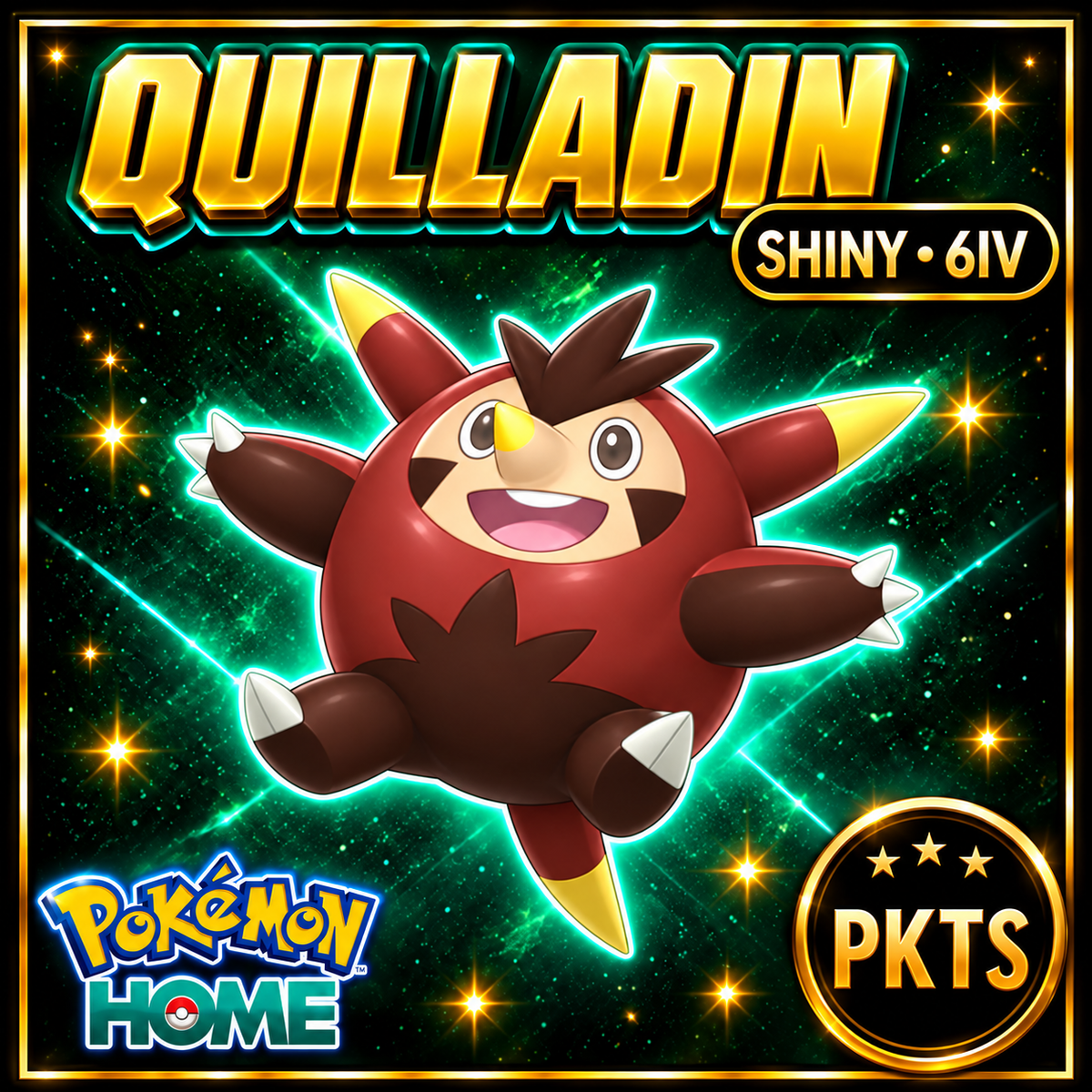 Shiny Quilladin Pokémon HOME 6IV Competitive Battle Ready - Image 1