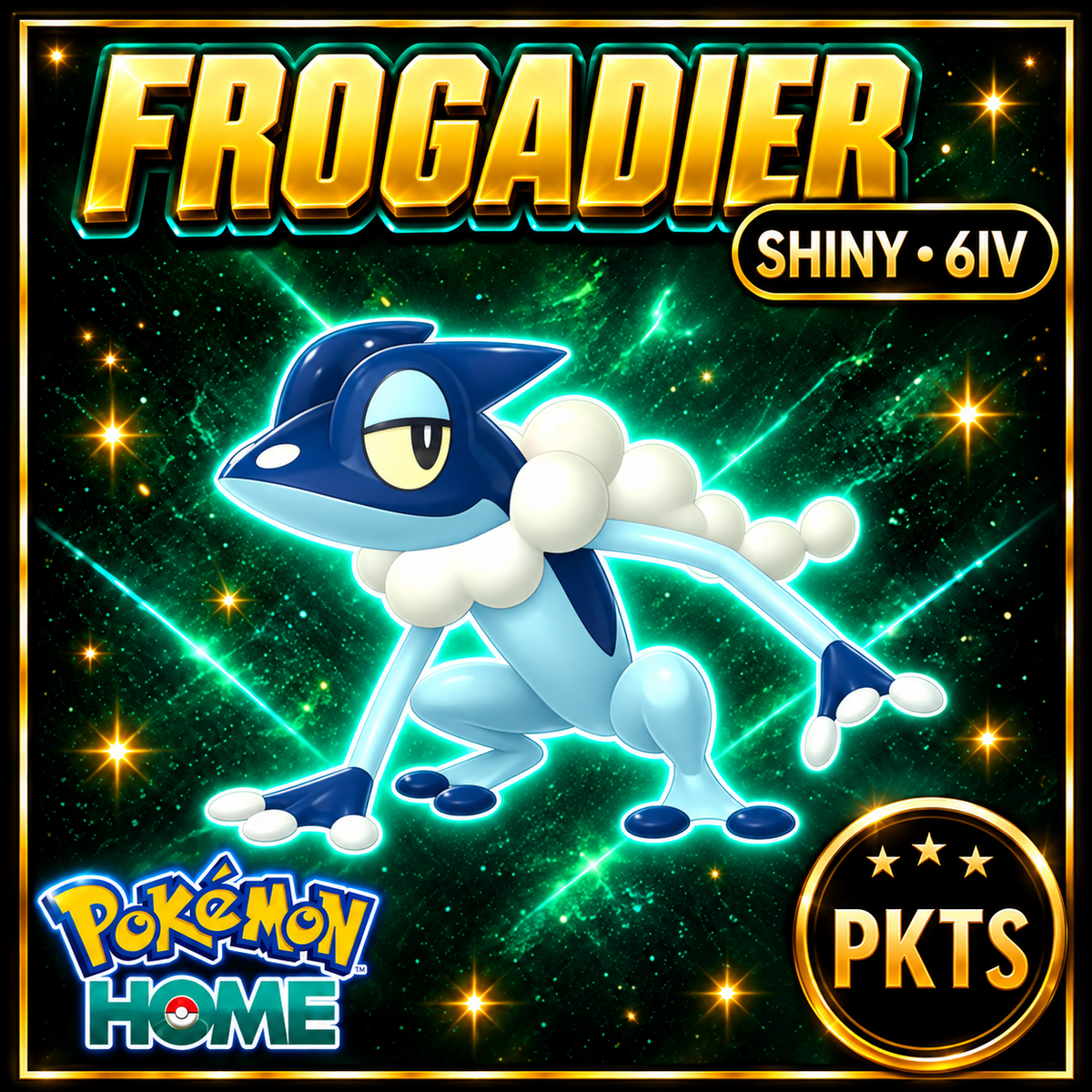 Shiny Frogadier Pokémon HOME 6IV Competitive Battle Ready - Image 1
