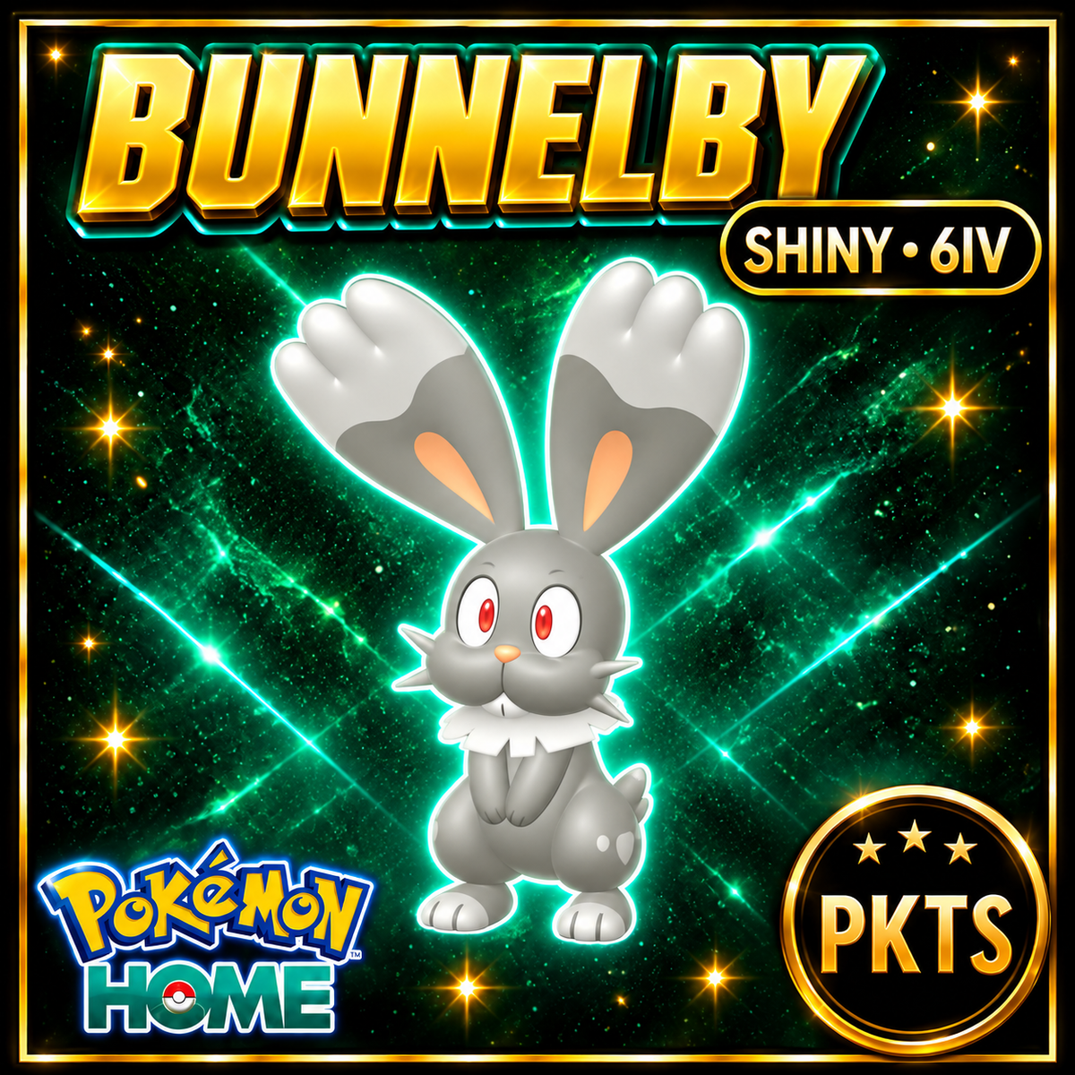 Shiny Bunnelby Pokémon HOME 6IV Competitive Battle Ready - Image 1