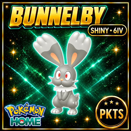 Shiny Bunnelby Pokémon Sword Shield 6IV PKTS Image 1