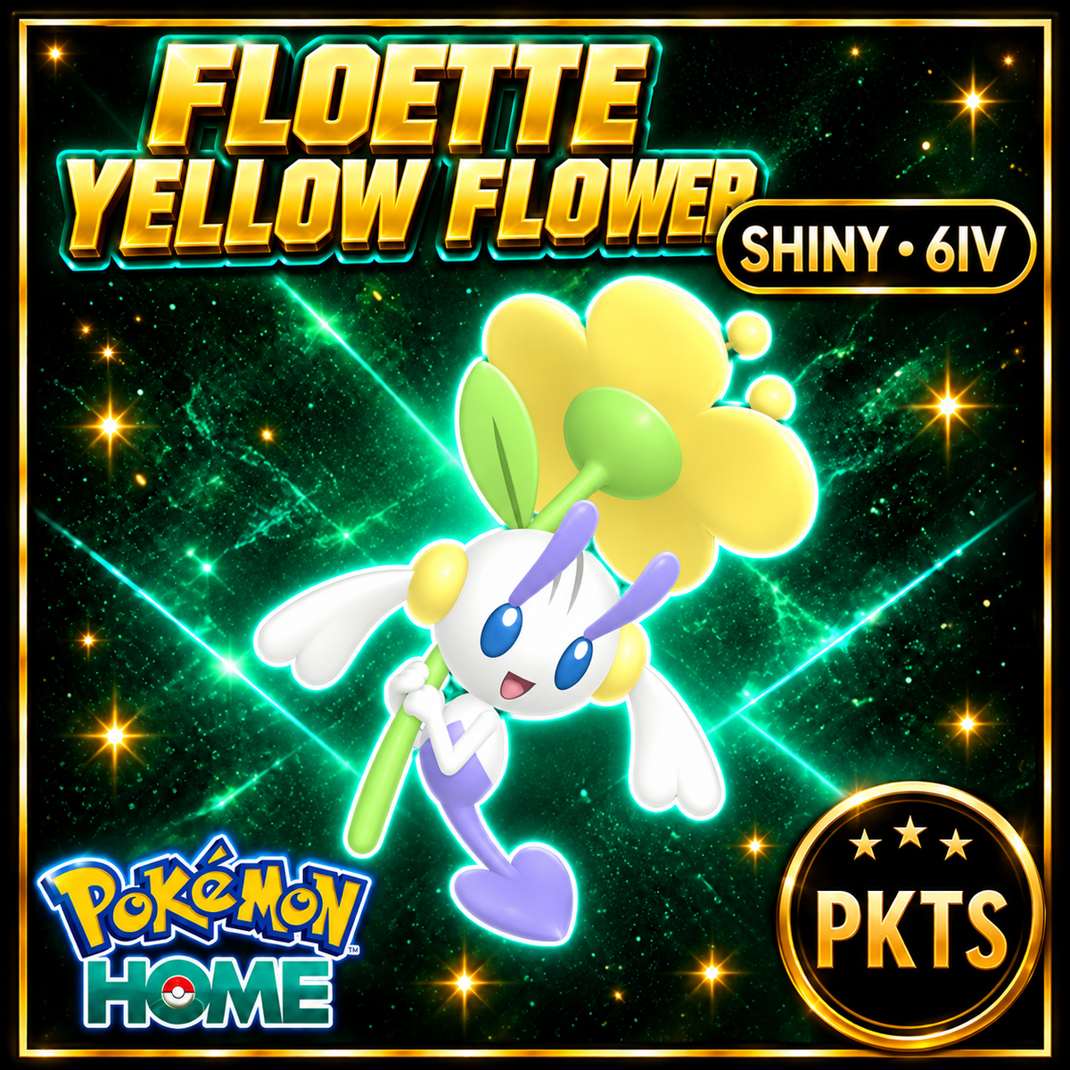 Shiny Floette Yellow Flower Pokémon HOME 6IV Competitive Battle Ready - Image 1