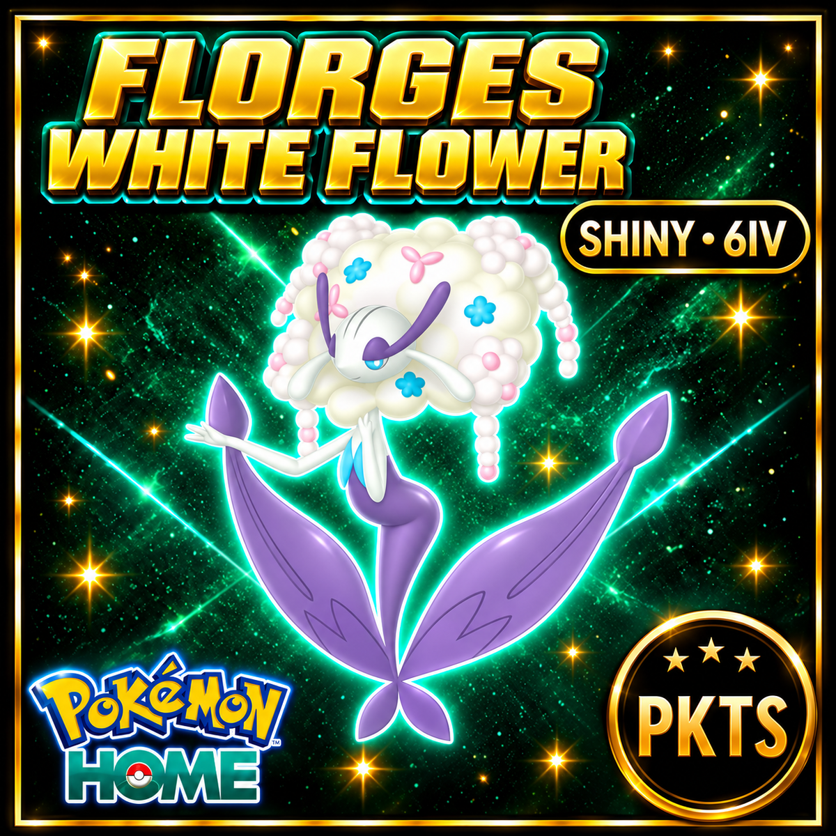 Shiny Florges White Flower Pokémon HOME 6IV Competitive Battle Ready - Image 1