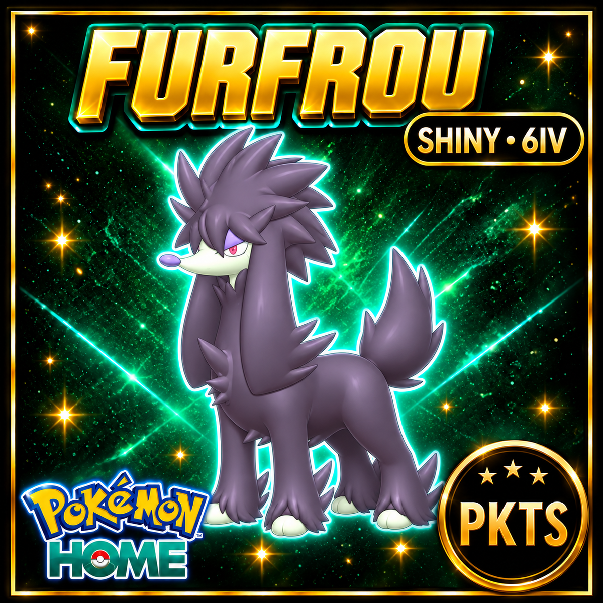 Shiny Furfrou Pokémon HOME 6IV Competitive Battle Ready - Image 1