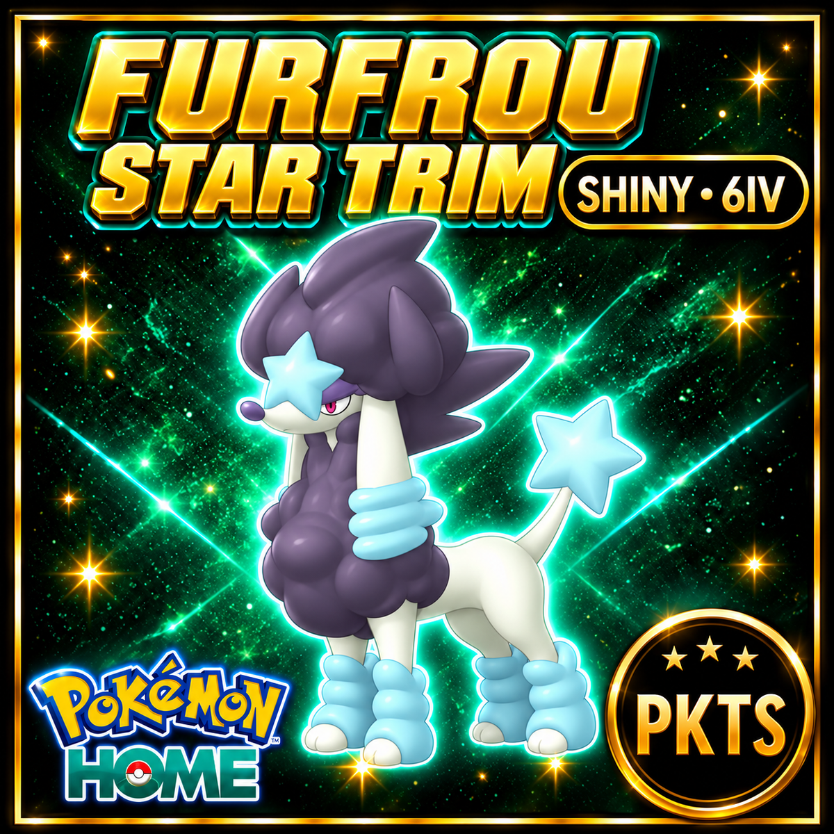 Shiny Furfrou Star Trim Pokémon HOME 6IV Competitive Battle Ready - Image 1