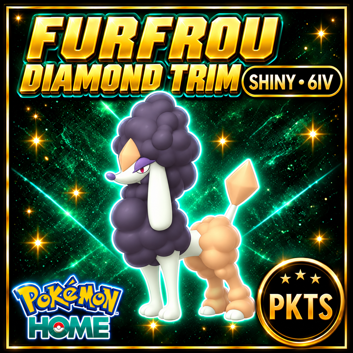 Shiny Furfrou Diamond Trim Pokémon HOME 6IV Competitive Battle Ready - Image 1