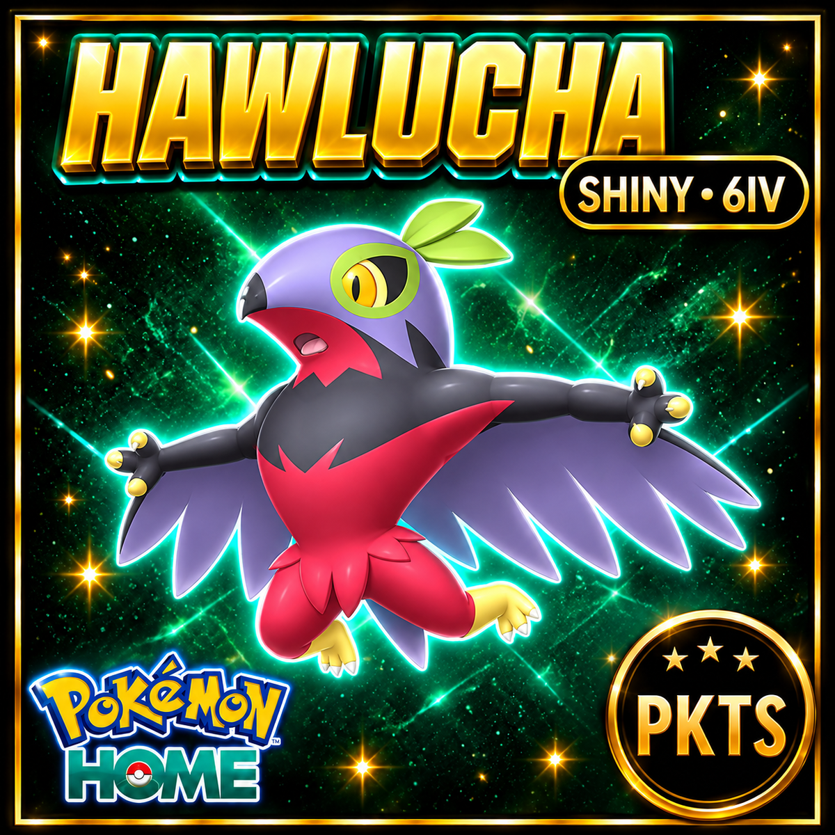 Shiny Hawlucha Pokémon HOME 6IV Competitive Battle Ready - Image 1