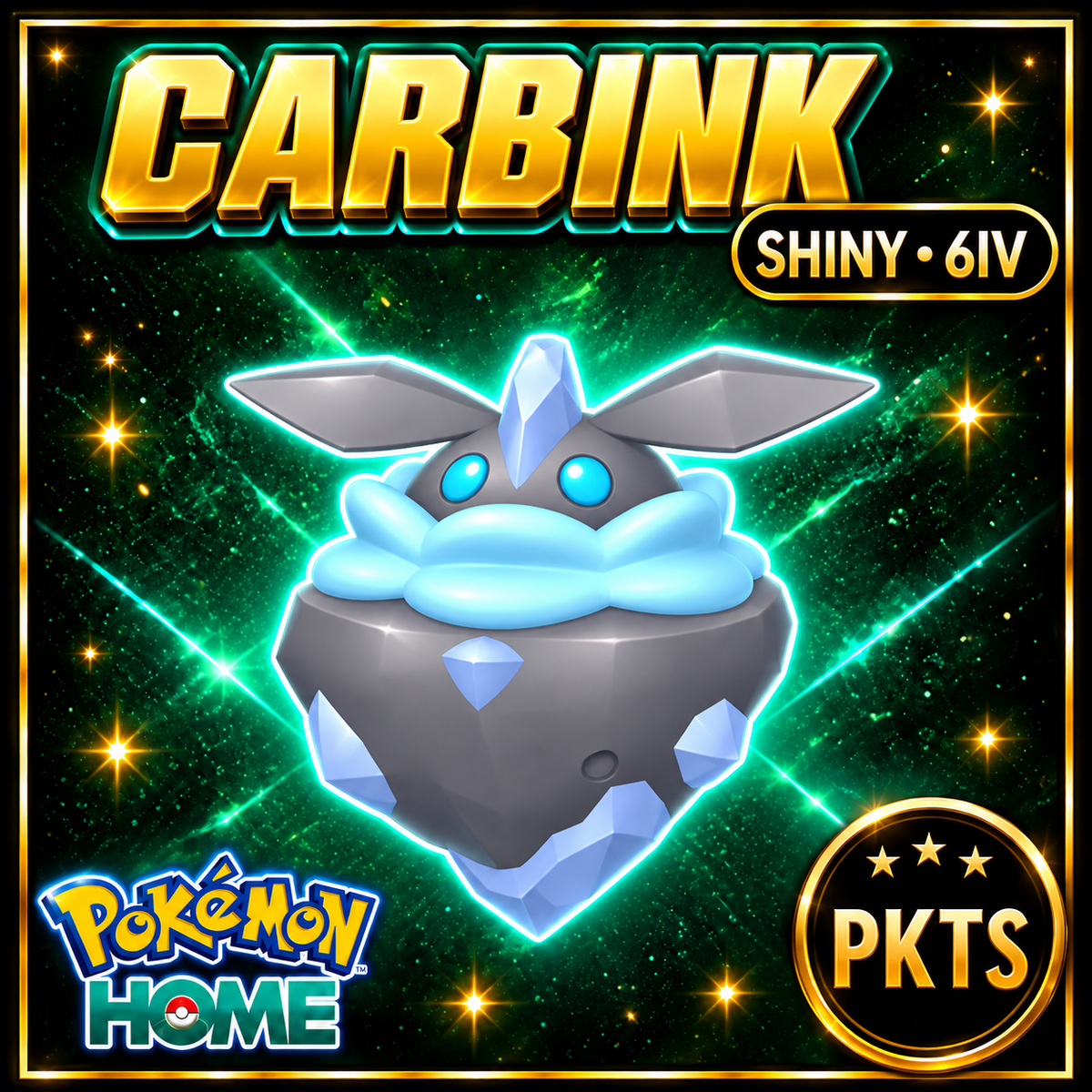 Shiny Carbink Pokémon HOME 6IV Competitive Battle Ready - Image 1