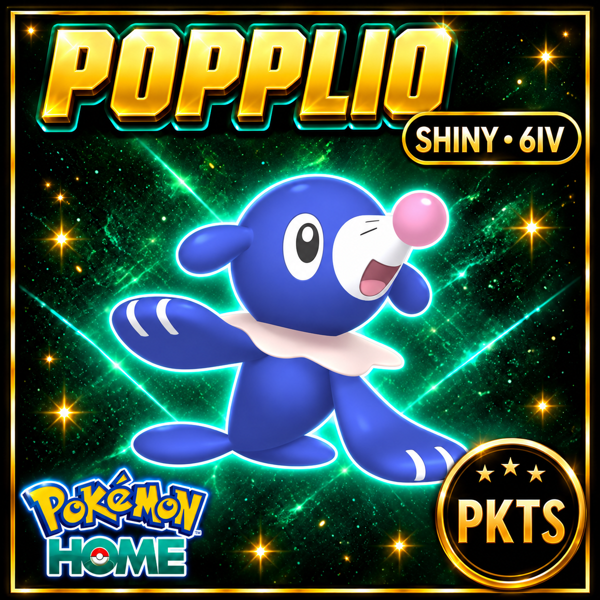 Shiny Popplio Pokémon HOME 6IV Competitive Battle Ready - Image 1