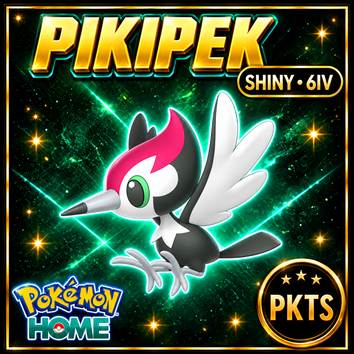 Shiny Pikipek Pokémon HOME 6IV Competitive Battle Ready - Image 1