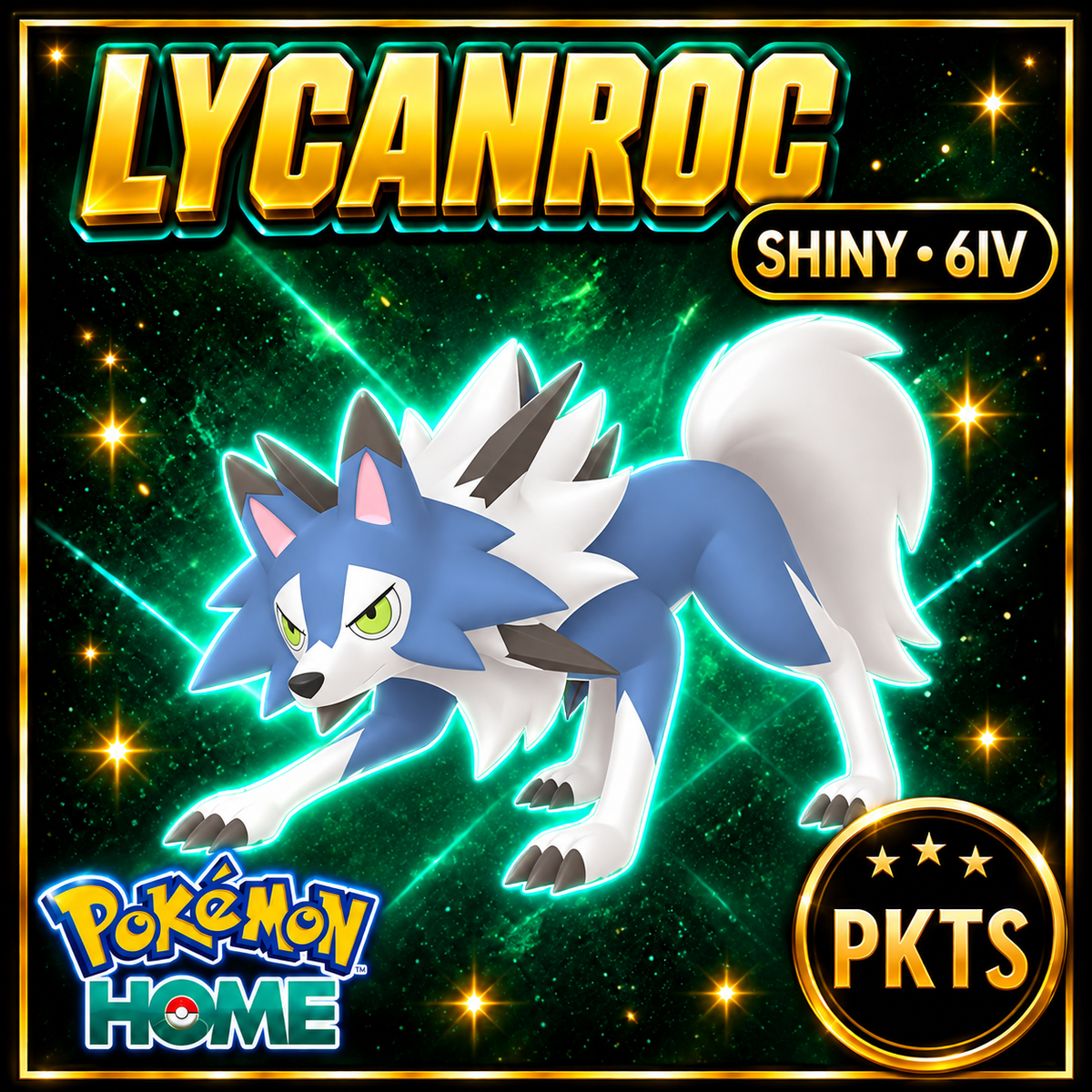 Shiny Lycanroc Pokémon HOME 6IV Competitive Battle Ready - Image 1