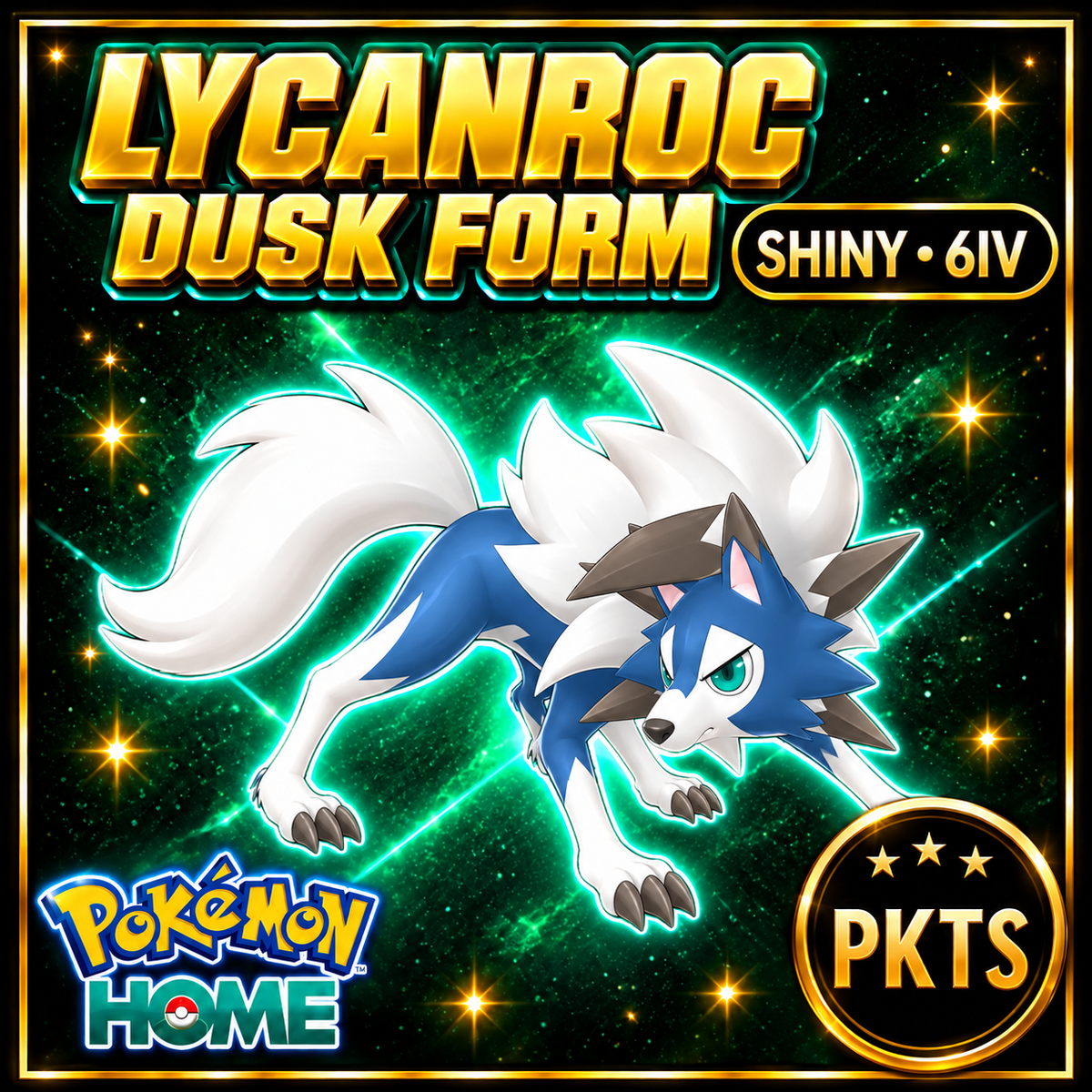 Shiny Lycanroc Dusk Form Pokémon HOME 6IV Competitive Battle Ready - Image 1