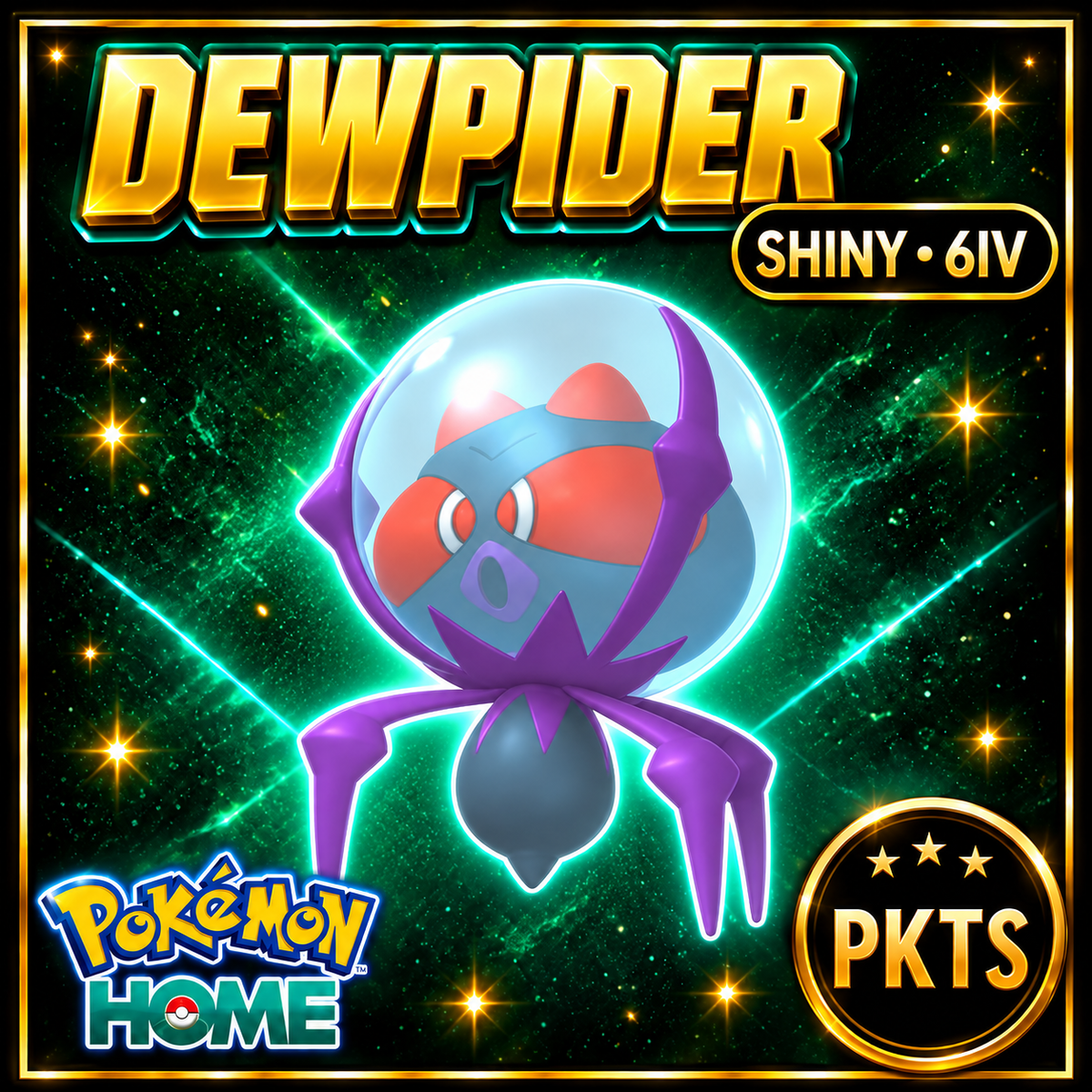 Shiny Dewpider Pokémon HOME 6IV Competitive Battle Ready - Image 1