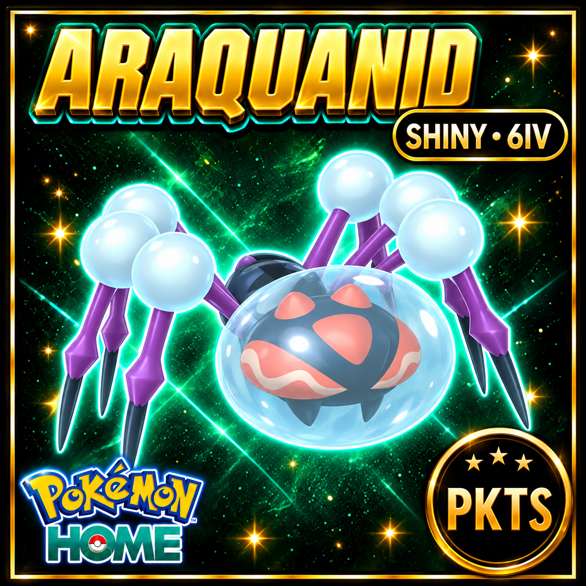 Shiny Araquanid Pokémon HOME 6IV Competitive Battle Ready - Image 1