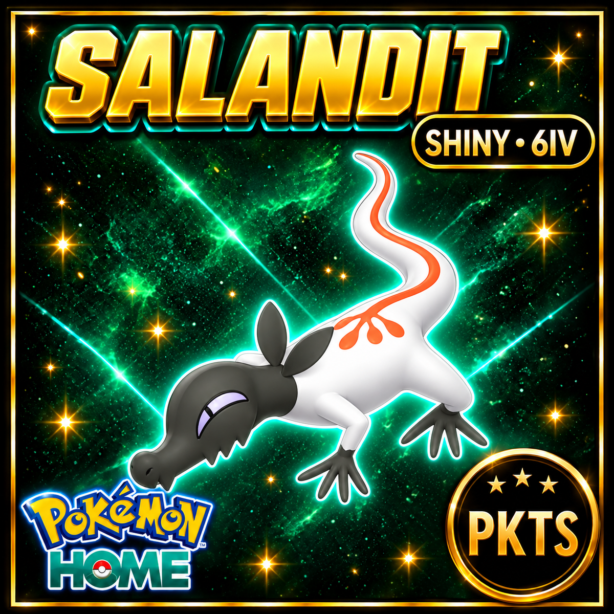 Shiny Salandit Pokémon HOME 6IV Competitive Battle Ready - Image 1
