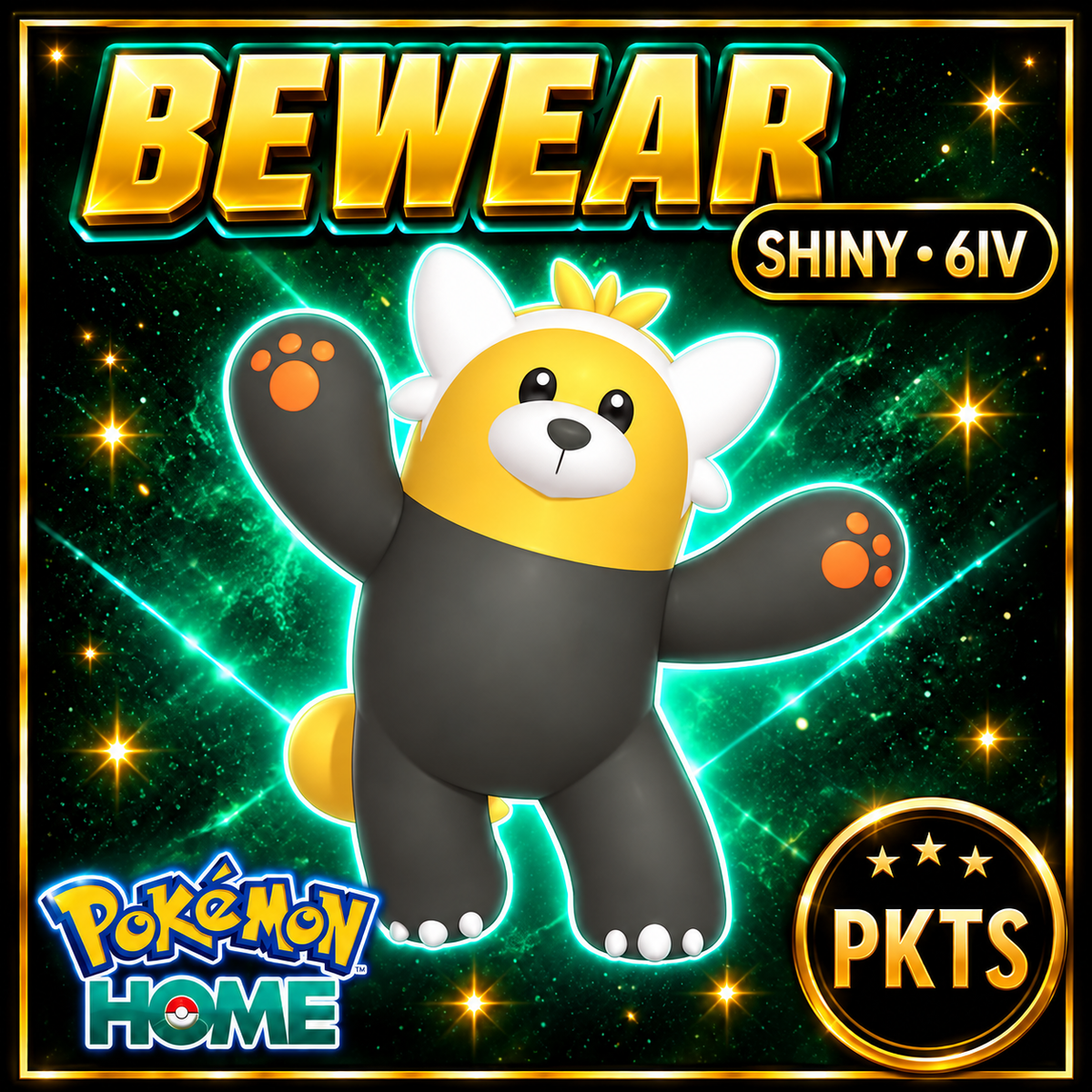 Shiny Bewear Pokémon HOME 6IV Competitive Battle Ready - Image 1
