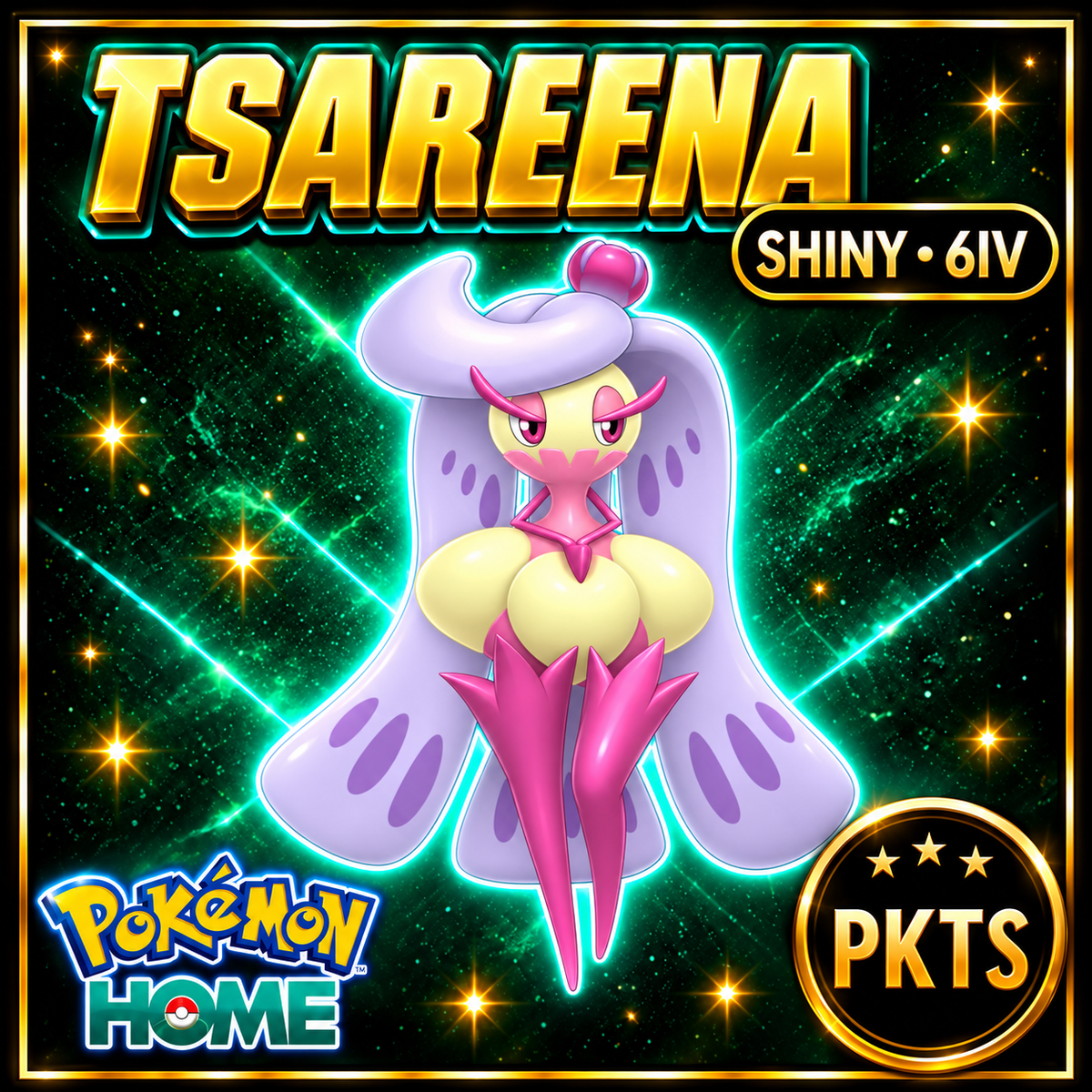 Shiny Tsareena Pokémon HOME 6IV Competitive Battle Ready - Image 1