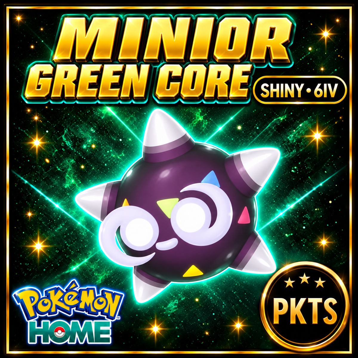 Shiny Minior Green Core Pokémon HOME 6IV Competitive Battle Ready - Image 1