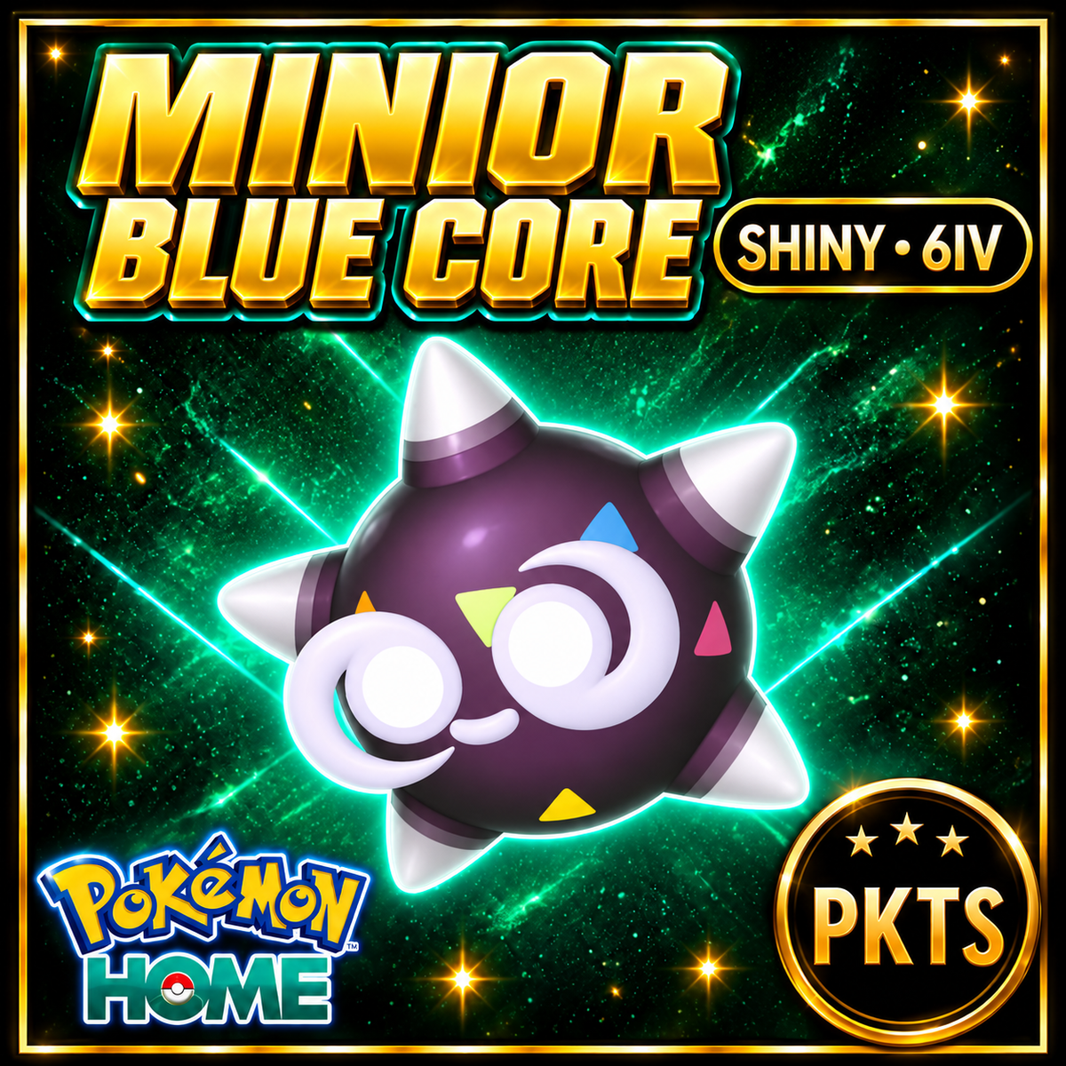 Shiny Minior Blue Core Pokémon HOME 6IV Competitive Battle Ready - Image 1