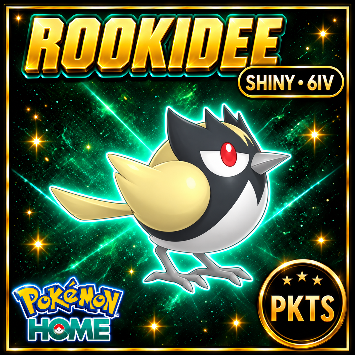 Shiny Rookidee Pokémon HOME 6IV Competitive Battle Ready - Image 1
