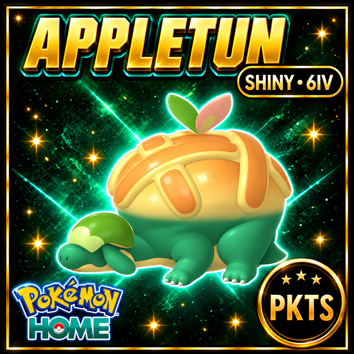 Shiny Appletun Pokémon HOME 6IV Competitive Battle Ready - Image 1