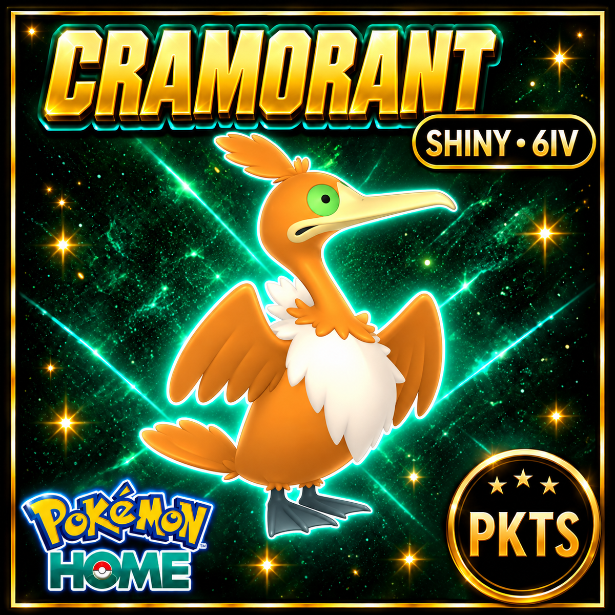 Shiny Cramorant Pokémon HOME 6IV Competitive Battle Ready - Image 1