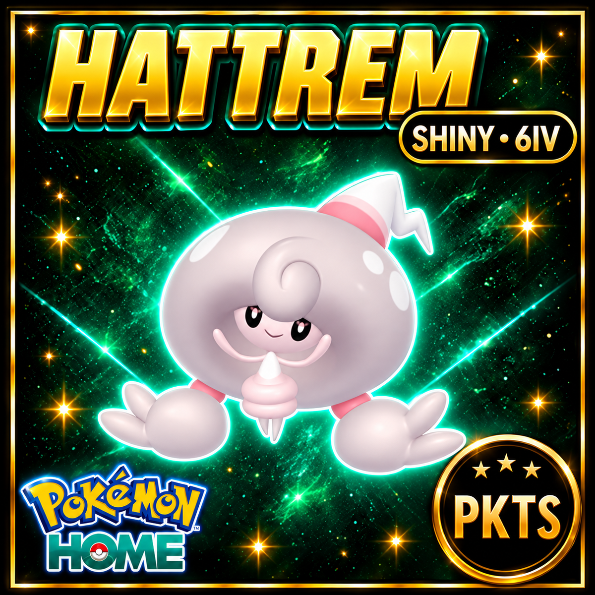 Shiny Hattrem Pokémon HOME 6IV Competitive Battle Ready - Image 1