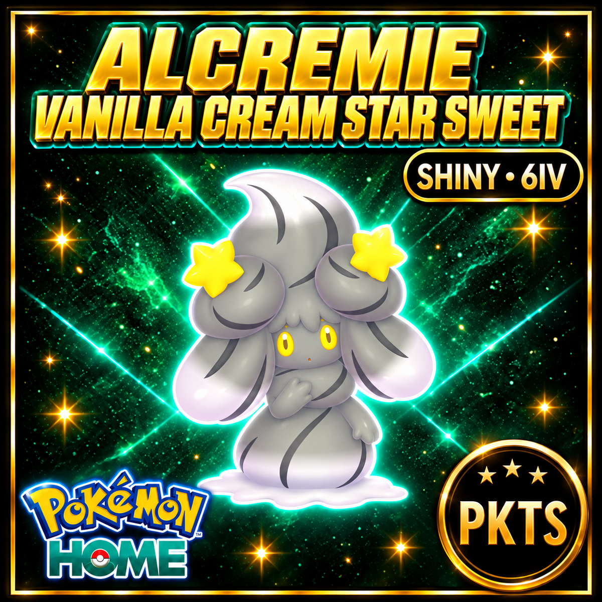 Shiny Alcremie Vanilla Cream Star Sweet Pokémon HOME 6IV Competitive Battle Ready - Image 1