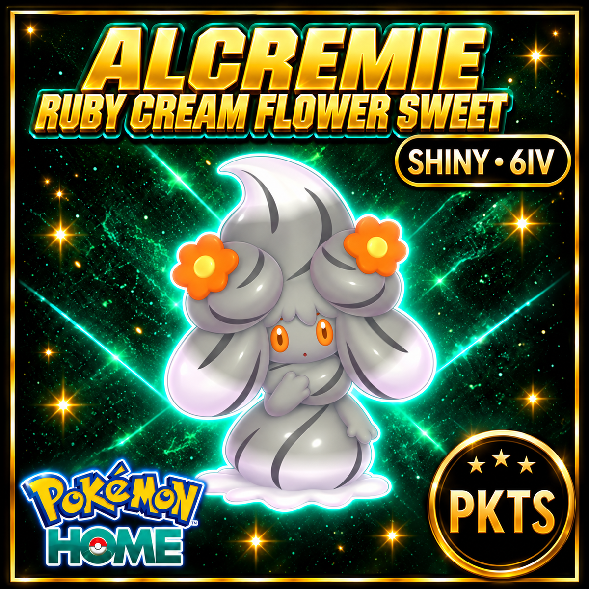 Shiny Alcremie Ruby Cream Flower Sweet Pokémon HOME 6IV Competitive Battle Ready - Image 1