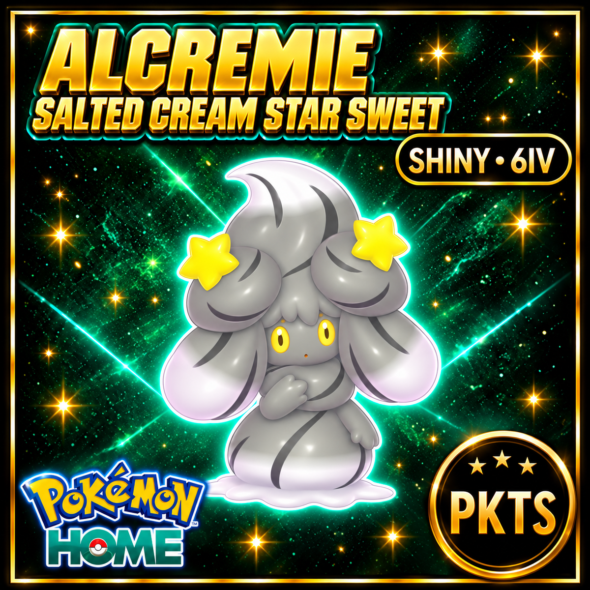 Shiny Alcremie Salted Cream Star Sweet Pokémon HOME 6IV Competitive Battle Ready - Image 1