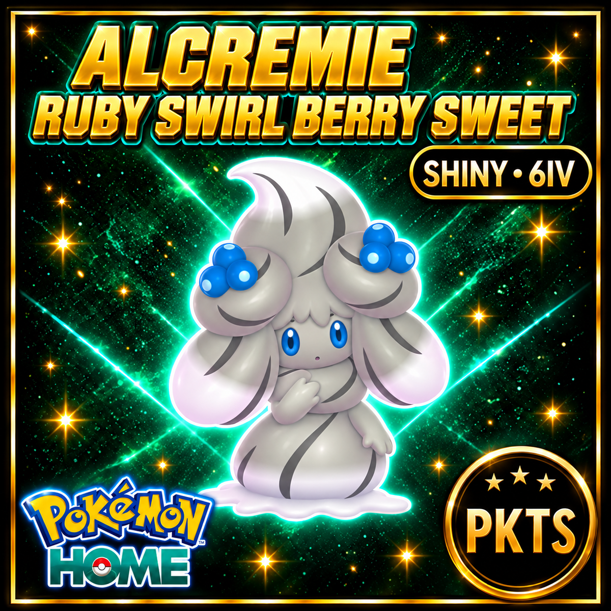 Shiny Alcremie Ruby Swirl Berry Sweet Pokémon HOME 6IV Competitive Battle Ready - Image 1