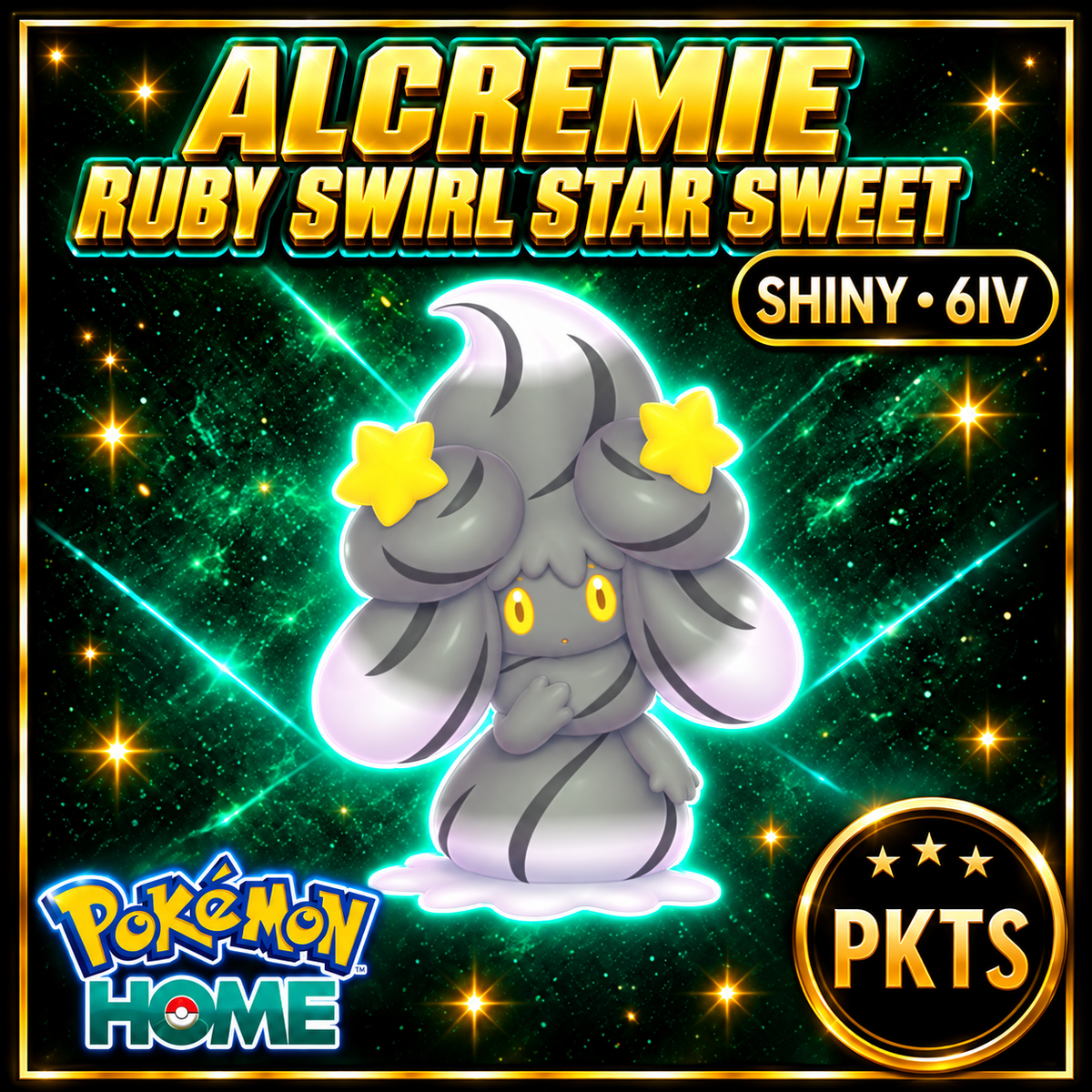 Shiny Alcremie Ruby Swirl Star Sweet Pokémon HOME 6IV Competitive Battle Ready - Image 1